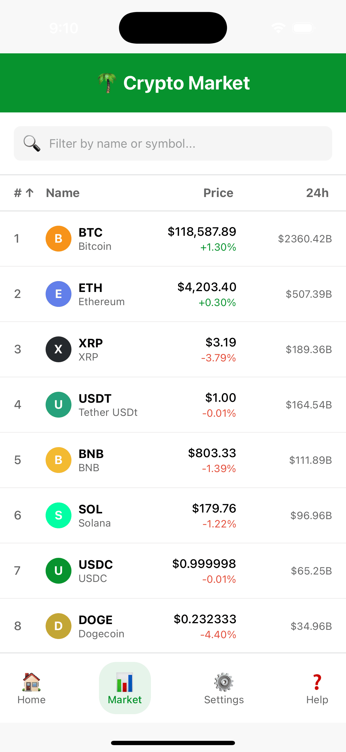 Palma Wallet UI screen
